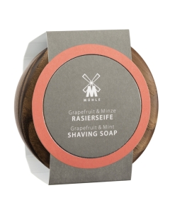 Mühle - Rasierseife in Holzschale, mit Grapefruit & Mint