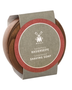 Mühle - Rasierseife in Holzschale, mit Sandelholz