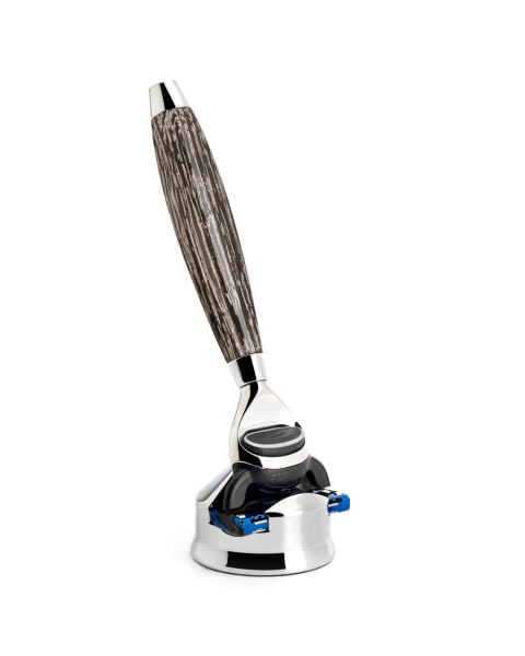 Mühle - Rasierer Griffmaterial Mooreiche und Sterlingsilber
